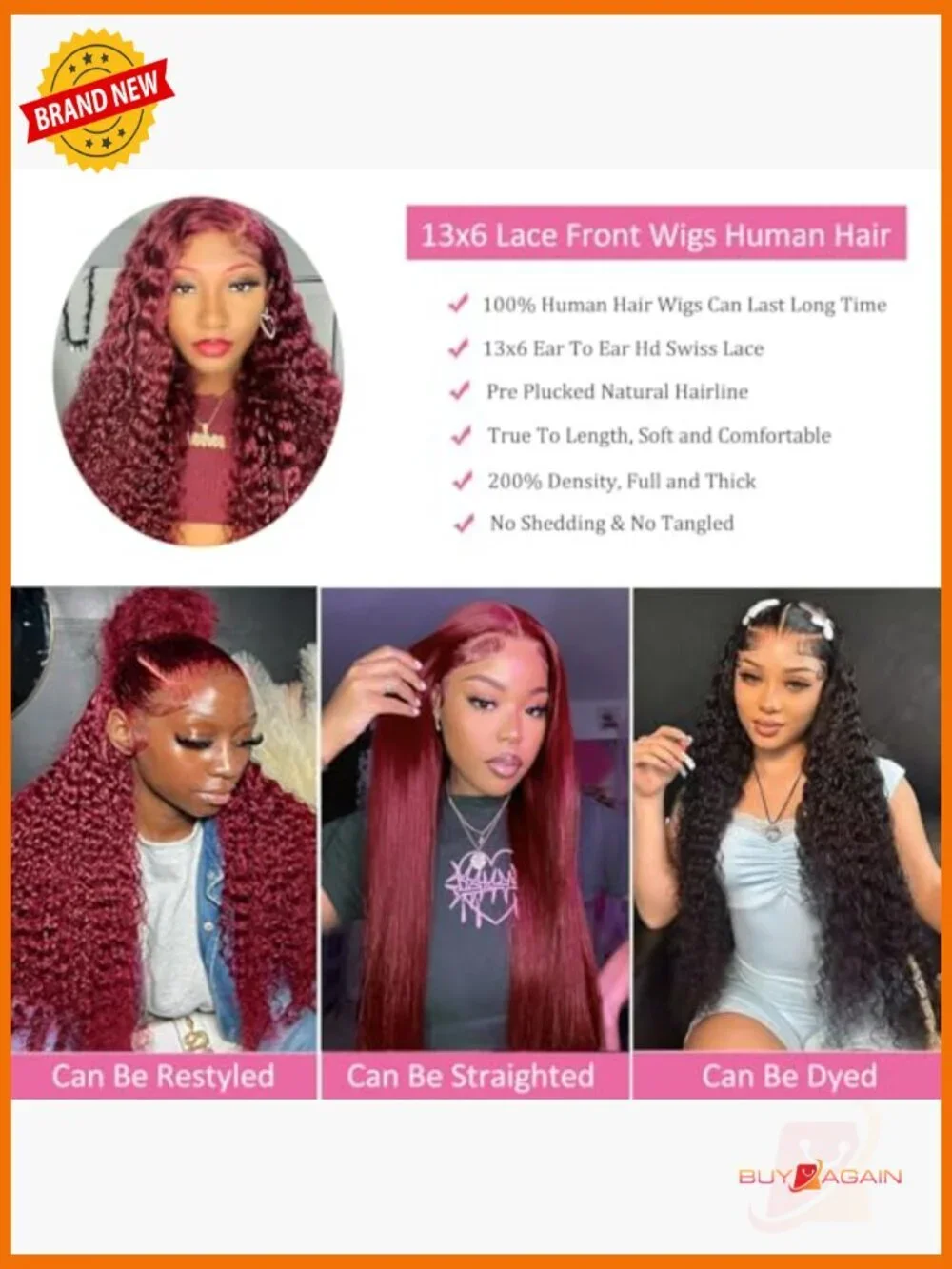 Deep Wave Lace Front Wig with Pre-Plucked Hairline